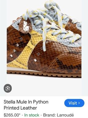 Larroudé - Stella Mule in Python Printed Leather Sneakers